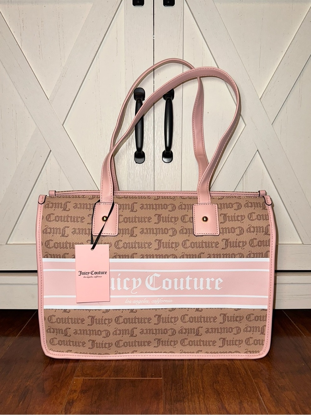 Juicy Couture Fashionsta Tote in French Latte with Signature Logo
